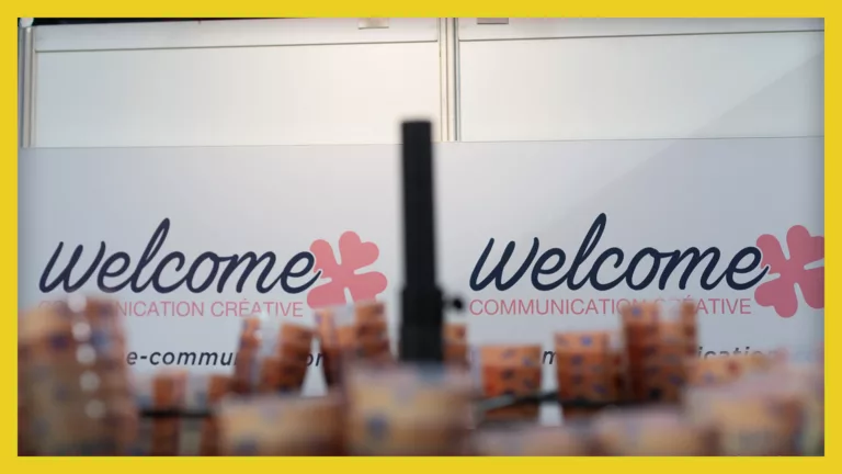Stand Welcome Communication – Salon du CSE à l’Aréna du Futuroscope