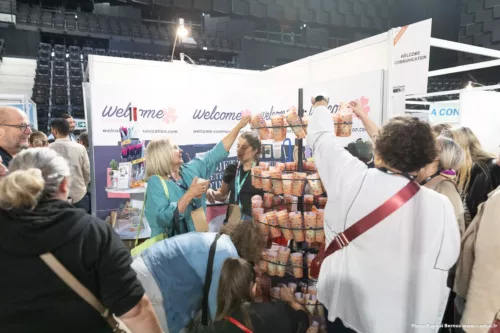 Stand Welcome Communication lors du salon CSE 2025 a l'arena du Futuroscope