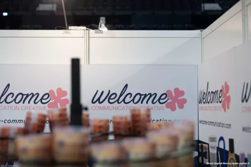 Stand Welcome Communication lors du salon CSE 2025 a l'arena du Futuroscope